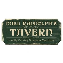 BarProducts.com BAR DECOR CUSTOMIZABLE Wood Plaque Sign - TAVERN - Color Options