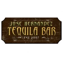 BarProducts.com CUSTOMIZABLE Wood Plaque Sign - TEQUILA BAR - Color Options