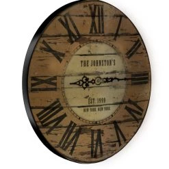 BarProducts.com BAR DECOR CUSTOMIZE - Rustic Wooden Clock - Family Theme - Multiple Sizes