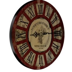 BarProducts.com BAR DECOR CUSTOMIZE - Rustic Wooden Clock - Wine Theme - Multiple Sizes