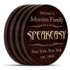 BarProducts.com Wooden Round Coasters - Customizable - Speakeasy Theme - Set Of 4
