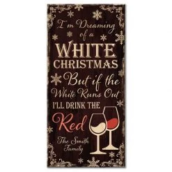 BarProducts.com CUSTOMIZABLE Large Wooden Bar Sign - WHITE CHRISTMAS - 11 3/4