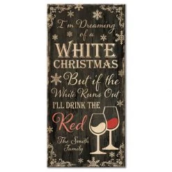 BarProducts.com CUSTOMIZABLE Large Wooden Bar Sign - WHITE CHRISTMAS - 11 3/4