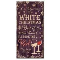 BarProducts.com CUSTOMIZABLE Large Wooden Bar Sign - WHITE CHRISTMAS - 11 3/4