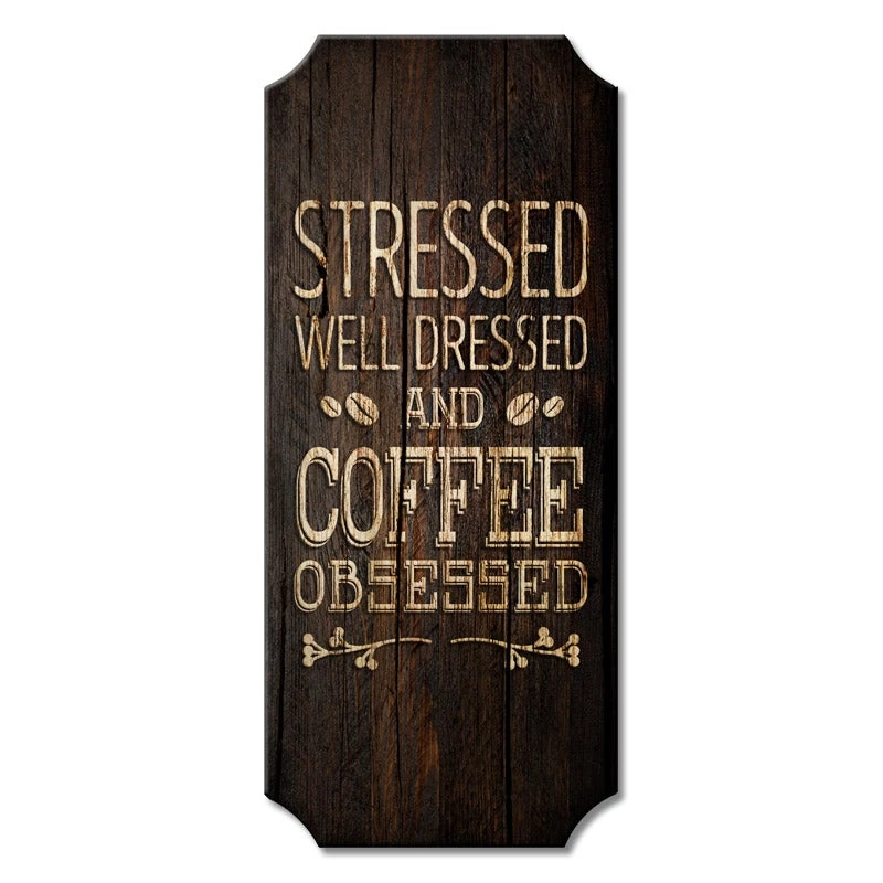 wood-plank-sign_coffee-obsessed_800.jpg BarProducts.com Coffee Obsessed - Wood Plaque Kolorcoat™ Sign BAR DECOR