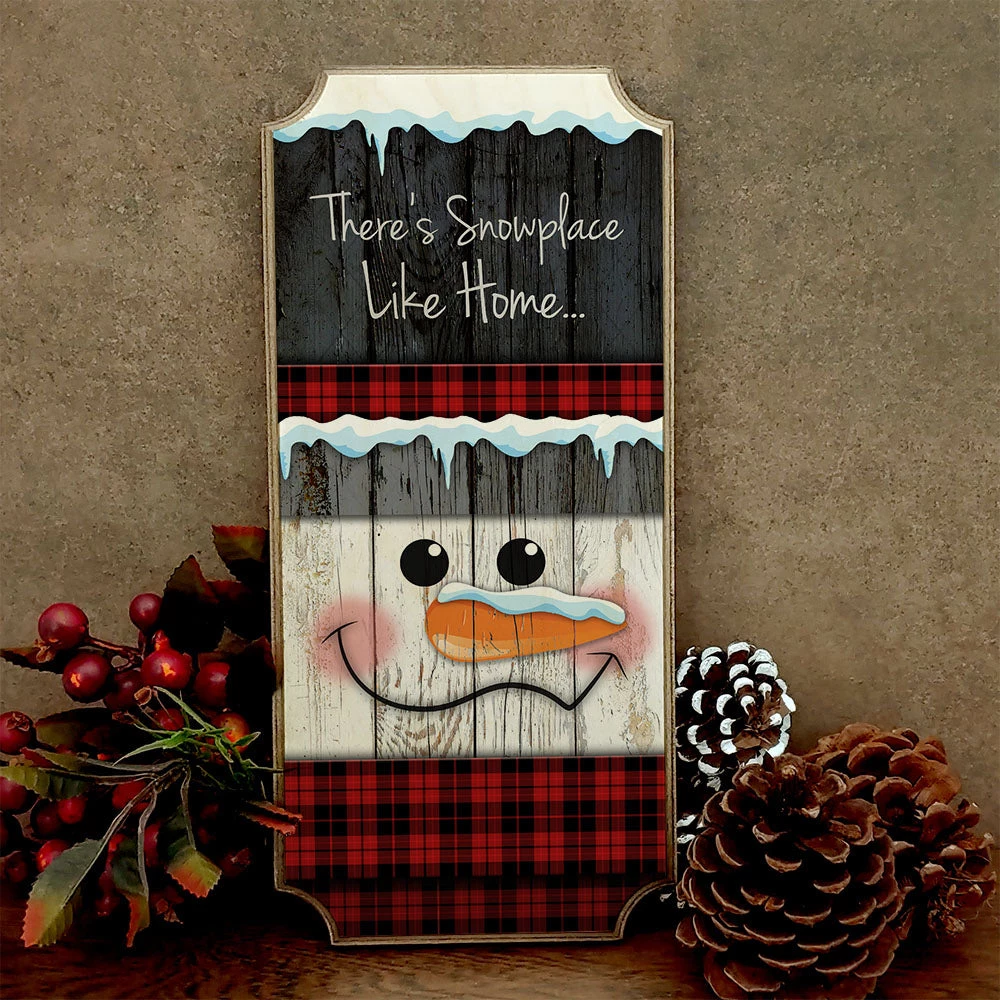wood-plq-sign-christmas-Snowman-web-1.jpg BarProducts Handcrafted Wood Christmas Sign Or Wall Mounted Bottle Opener Option - Snowman SPECIAL COLLECTIONS