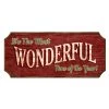 BarProducts Handcrafted Wood Christmas Sign - Red Vintage Wonderful Time Of The Year