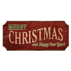 BarProducts Handcrafted SPECIAL COLLECTIONS Wood Christmas Sign - Red Vintage Merry Christmas