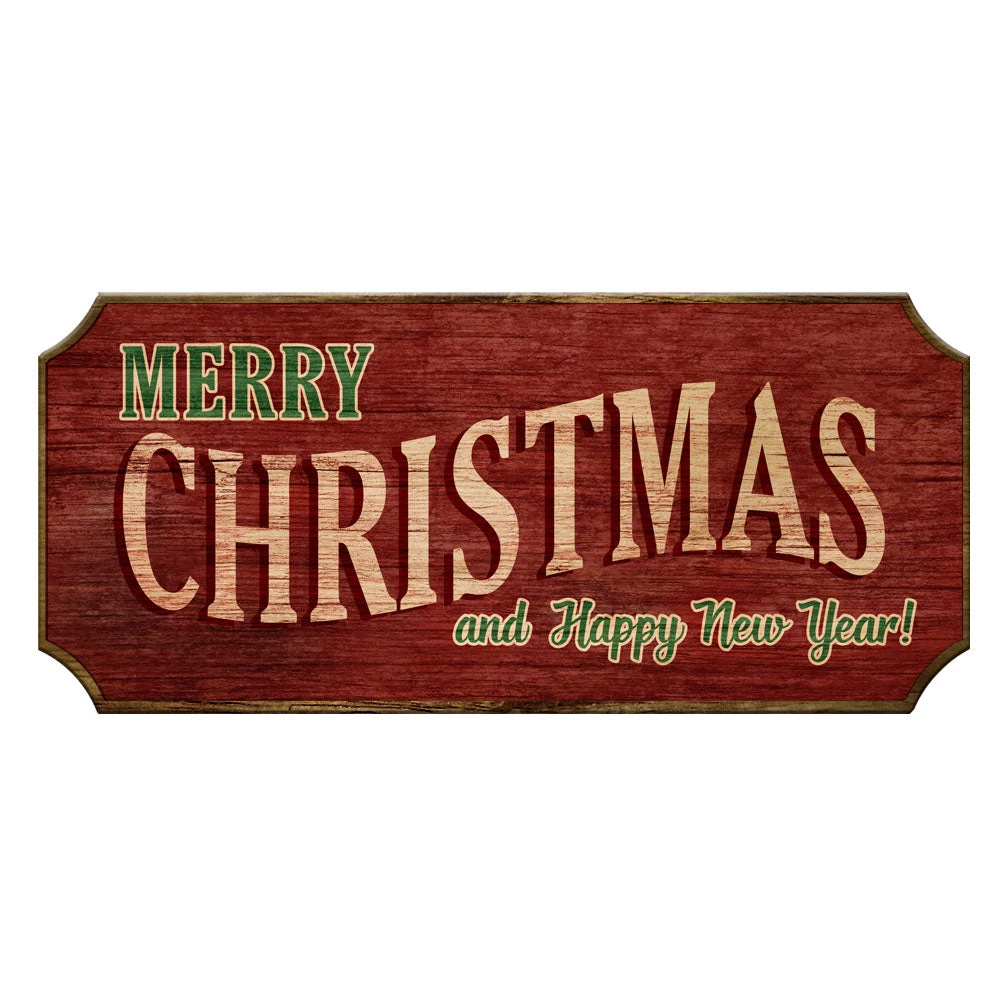 wood-plq-sign-merry-christmas-web.jpg BarProducts Handcrafted SPECIAL COLLECTIONS Wood Christmas Sign - Red Vintage Merry Christmas