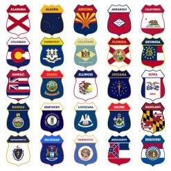 BarProducts.com CUSTOMIZABLE Wood Shield Plaque - US State Flags - Every State Available - Two Sizes