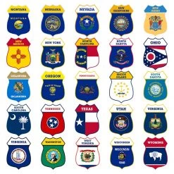 BarProducts.com CUSTOMIZABLE Wood Shield Plaque - US State Flags - Every State Available - Two Sizes