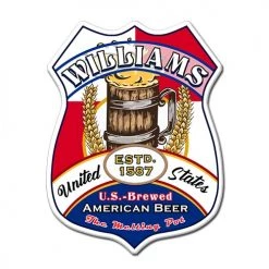 BarProducts.com CUSTOMIZABLE Wood Shield Plaque - Heritage Beer Tavern Sign - Many Options Available - Two Sizes