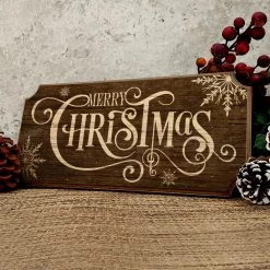 BarProducts Handcrafted SPECIAL COLLECTIONS Wood Christmas Sign - Merry Christmas - Color Options