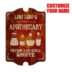BarProducts.com Custom Wood Sign - Tavern Shaped - Apothecary BAR DECOR