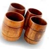 BarProducts.com Wood Barrel Shots - 2 Oz - Set Of 4 Novelty Shot Glasses