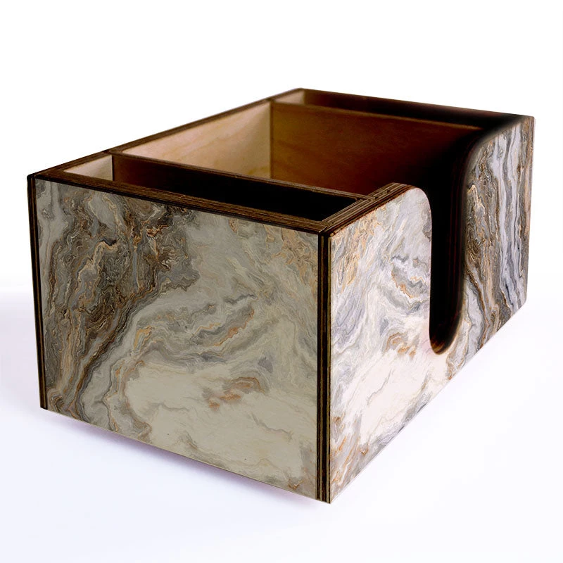 wooden-bar-caddy-ANGLE-rustic-marble.jpg BarProducts.com Wooden Bar Caddy - Distressed Marble SPECIAL COLLECTIONS