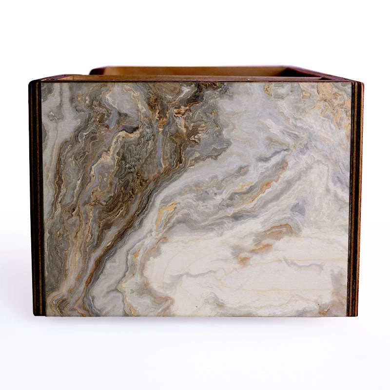 wooden-bar-caddy-SIDE-rustic-marble.jpg BarProducts.com Wooden Bar Caddy - Distressed Marble SPECIAL COLLECTIONS