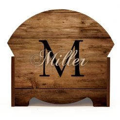 BarProducts Handcrafted Wooden Condiment Caddy W/ Handle - Customizable Monogram Design SPECIAL COLLECTIONS