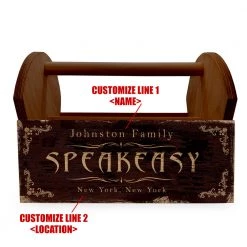 BarProducts Handcrafted Wooden Condiment Caddy W/ Handle- Customizable Speakeasy Design 6 BarProducts Handcrafted Wooden Condiment Caddy W/ Handle- Customizable Speakeasy Design