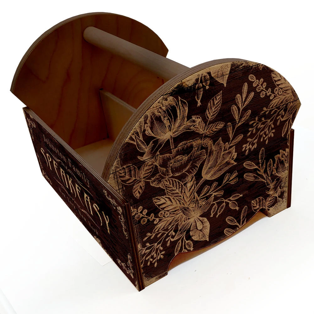 wooden-condiment-caddy-speakeasy-WEB-4.jpg BarProducts Handcrafted Wooden Condiment Caddy W/ Handle- Customizable Speakeasy Design