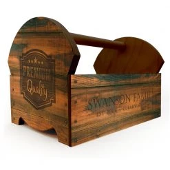 BarProducts Handcrafted SPECIAL COLLECTIONS Wooden Condiment Caddy W/ Handle- Customizable Vintage Box Design