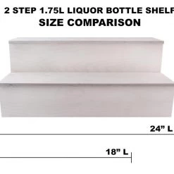BarProducts.com Wooden Liquor Bottle Shelves - Handcrafted In The USA - 2 Tier - Size Variants