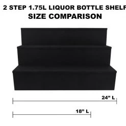 Bar Products Wooden Liquor Bottle Shelves - Handcrafted In The USA - BLACK - 3 Tier - Size Variants