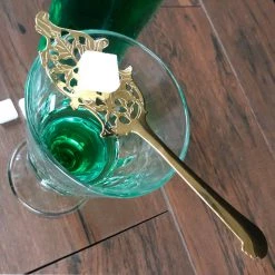 BarProducts.com Wormwood Leaf Absinthe Spoon - Gold Plated