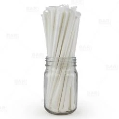 BarProducts.com BarConic® "Eco-Friendly" Wrapped Paper Straws - 7 3/4" Solid White - Packs Of 100 BAR SUPPLIES