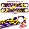 BarProducts.com Kolorcoat™ 11" Long COLOSSAL™ Speed Bottle Opener – Flames – Yellow / Blue