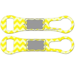 BarProducts.com Kolorcoat™ V-Rod® Opener - Yellow Chevron Custom Bottle Openers