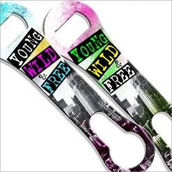 BarProducts.com Kolorcoat™ V-Rod® Opener - Young, Wild And Free Bartending Bottle Openers
