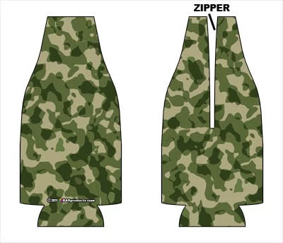 zipper-coozie-camo-forest-layout.jpg BarProducts.com Bottle Cooler - Zipper Style - Camo Forest Party Supplies