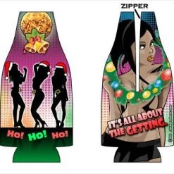 BarProducts.com HOME BAR & GIFTS Bottle Cooler - Zipper Style - Christmas Stripper